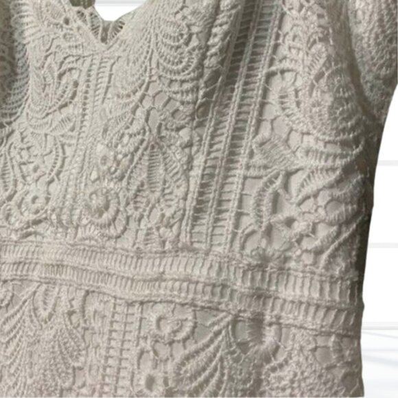 NWT Guess Lace Sweetheart Fit & Flare Dress Size 12 Crochet Mermaid Slip White - Picture 6 of 14
